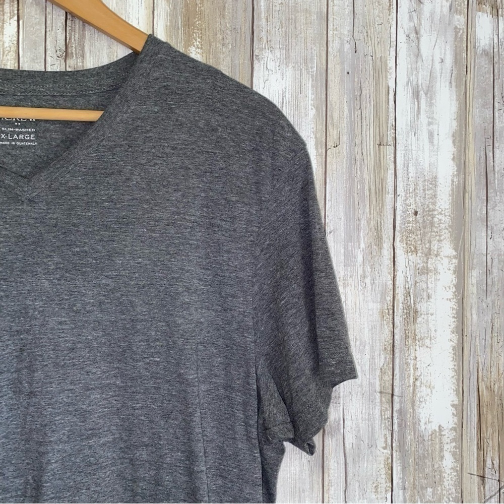J.Crew Gray V Neck T Shirt XL Cotton Blend Casual Basic Tee - Picture 2 of 4
